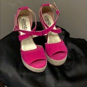 Hot pink wedges